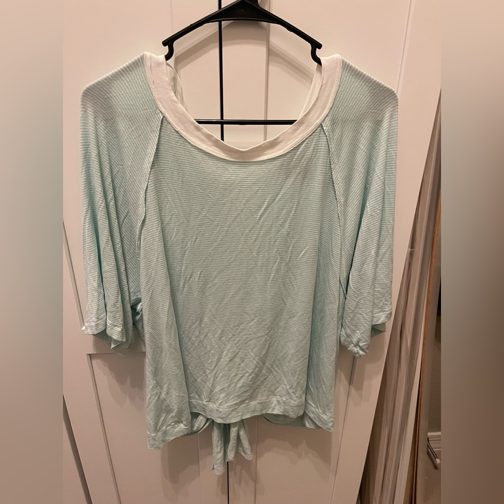 Buckle Daytrip flowy quarter sleeve open back striped sea foam green